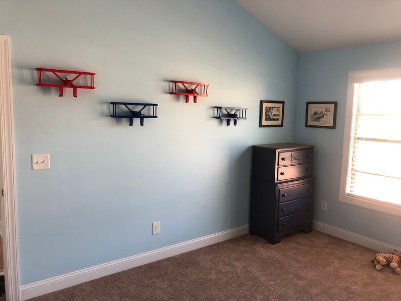 AIRPLANE SHELF for Kids, Bedroom Walls, Nursery, Baby Shower Gifts Choice of Colors image 9