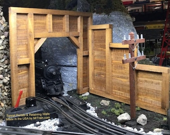 O SCALE TUNNEL PORTALS Train Scenery for Model Railroad 1:48 Scale Trains / Wooden Timber Framed
