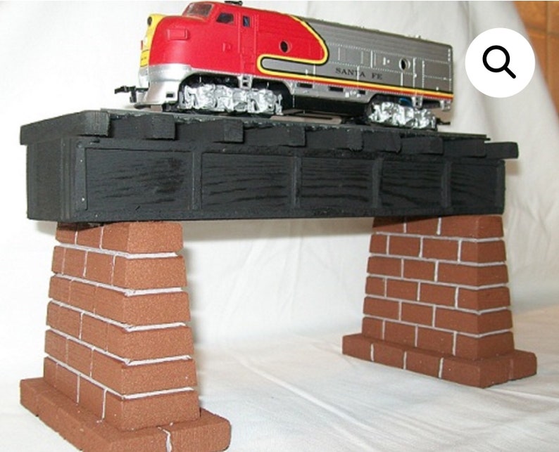 HO Scale WOODEN BRIDGE With Brick Piers Model Railroad Train Etsy