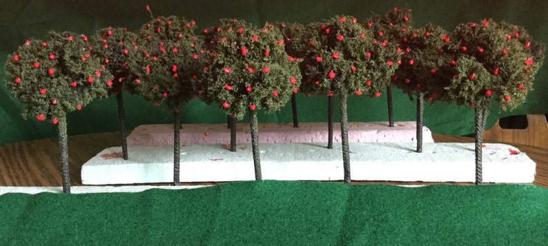 Model Railroading MINIATURE FRUIT TREES for Teachers Party Centerpiece-- Choose Apple Orange Lemon Wedding Favors Architechture