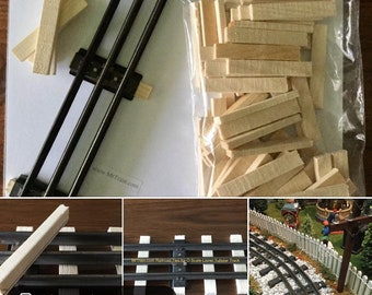 MODEL RAILROAD TIES for Lionel O gauge/scale tubular train track | 100 pieces