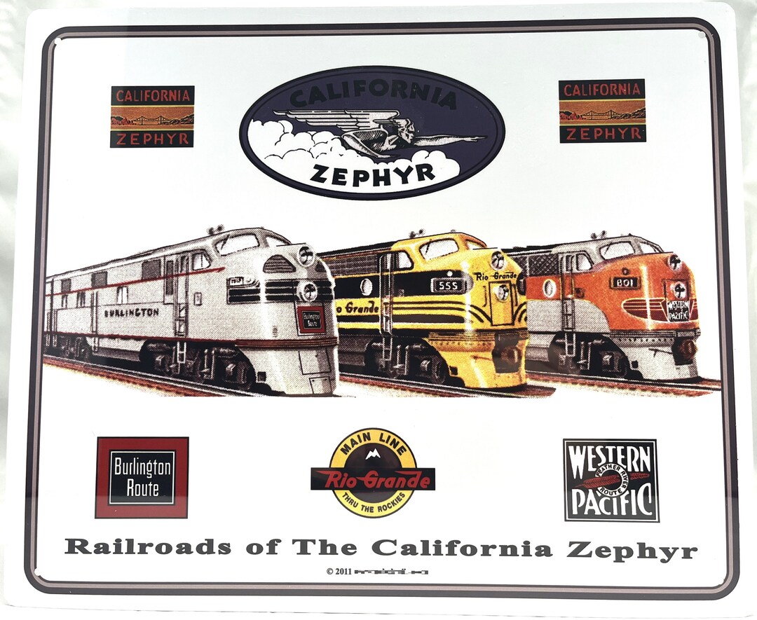 TRAIN SIGN (aluminum) - Western Pacific | Burlington | Rio