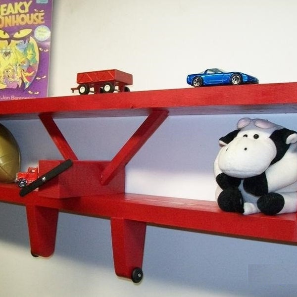 AIRPLANE SHELF for Kids, Bedroom Walls, Nursery, Baby Shower Gifts | Choice of Colors