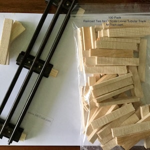 MODEL RAILROAD TIES for Lionel O gauge/scale tubular train track | 100 pieces