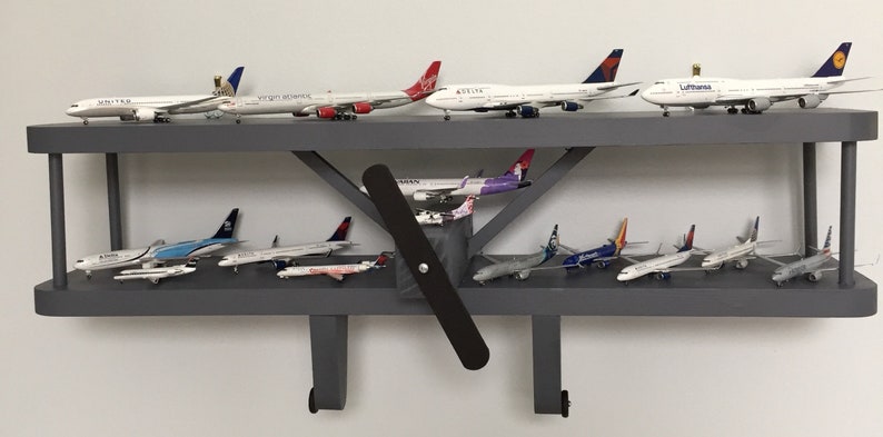 AIRPLANE SHELF for Kids, Bedroom Walls, Nursery, Baby Shower Gifts Choice of Colors Gray