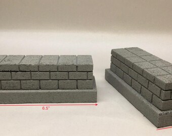 Model Railroad Scenery -GRAY Bridge Support (2 Short Piers) - 1:24-148 scale
