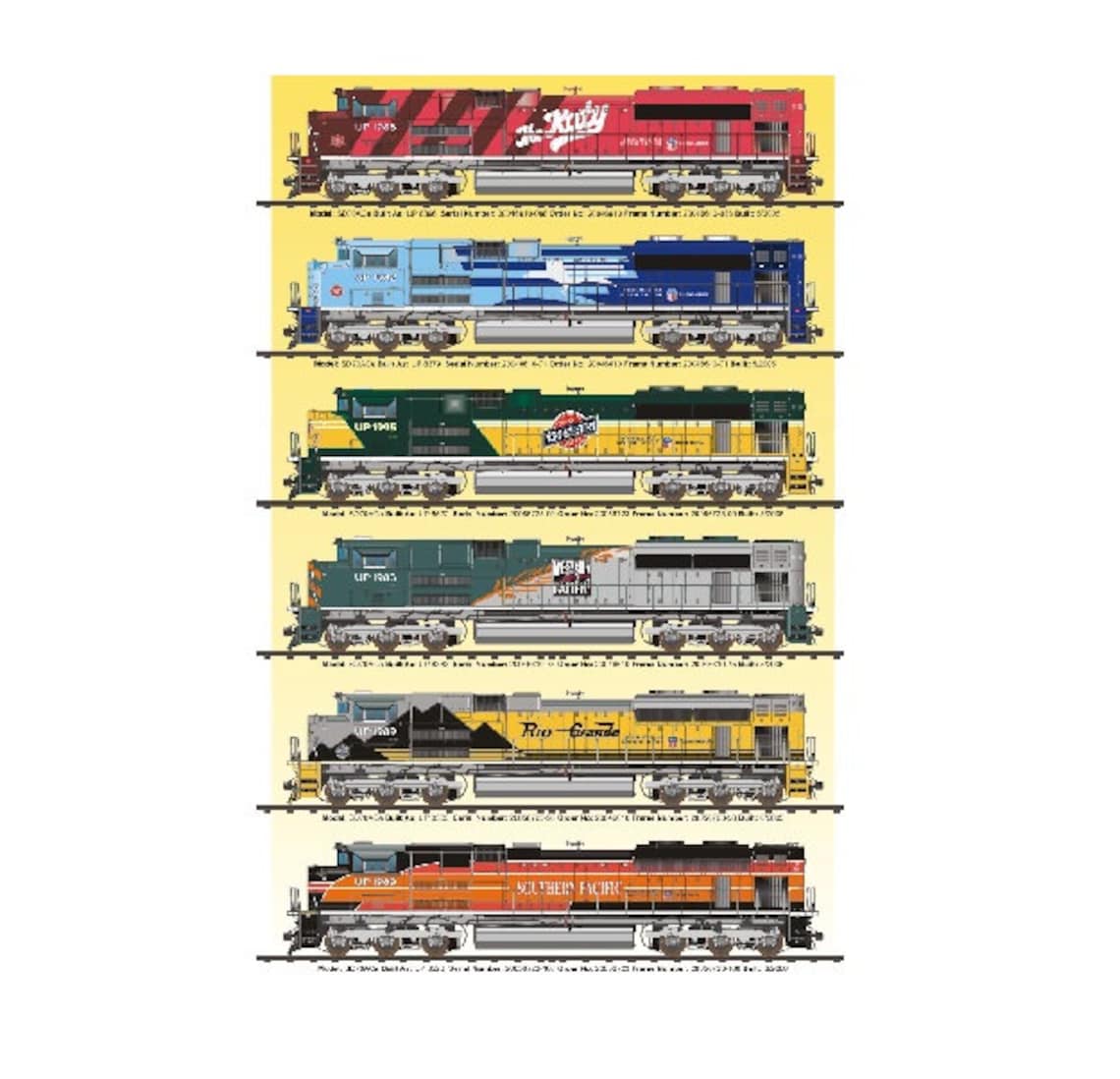 UNION PACIFIC RAILROAD Diesel Train Sign - Heritage - Daniel Edwards ...