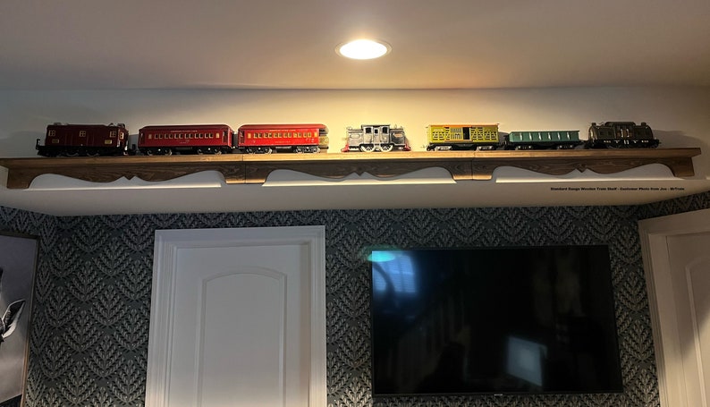 Wooden Display Shelf for Standard & G Scale Trains or Collectibles 36 Inch Choose a Color image 5