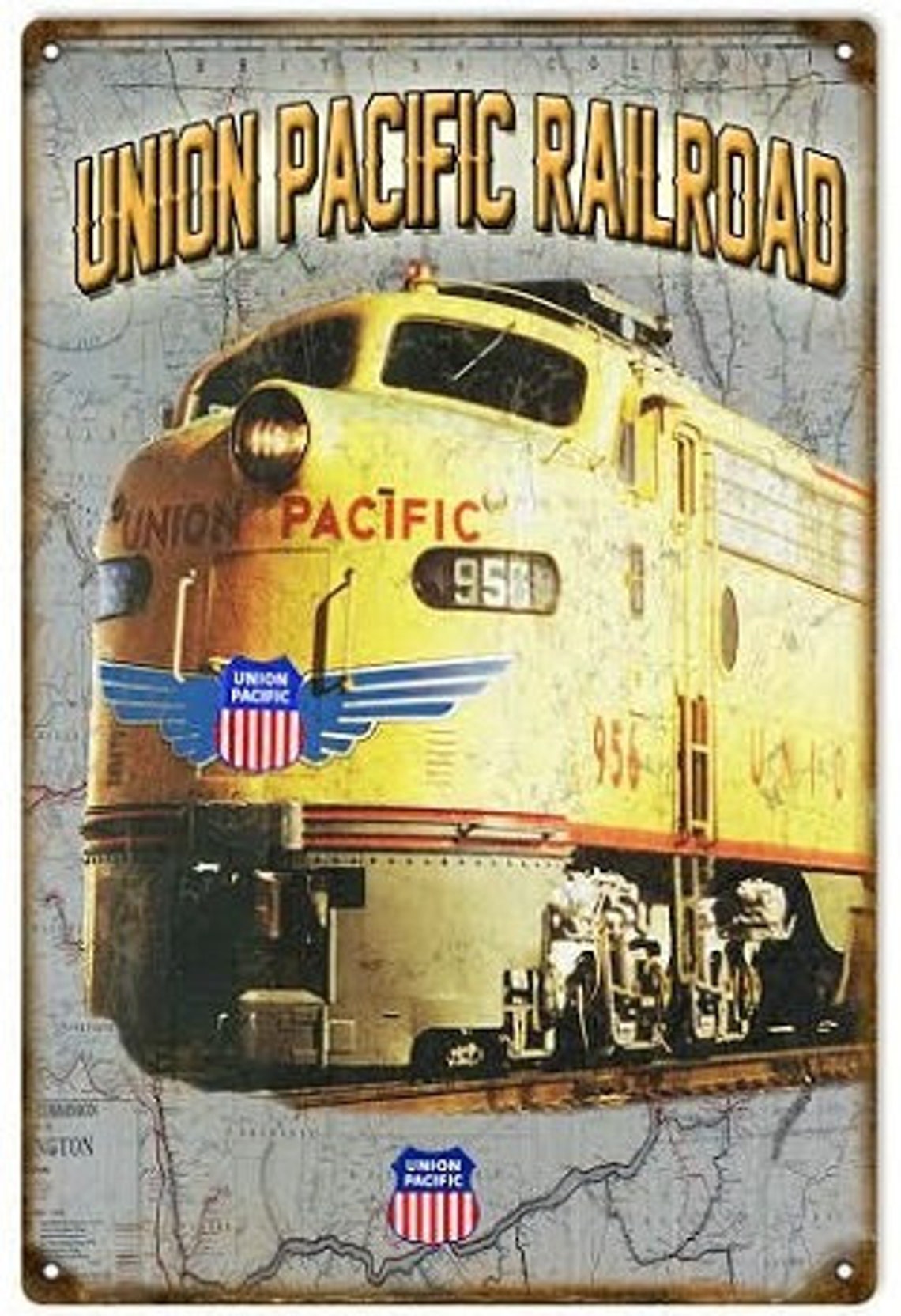 Union Pacific Railroad 12 X 18 Metal Sign | Etsy