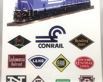 Conrail Railroad Metal Wall Sign - 10"X12" | Made in the USA
