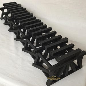 O Scale/Gauge Wooden Lowboy Trestle/Bridge | Works with Fastrack | 24"L
