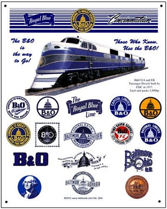 B&O B & O Railroad Railway Conductor Engineer US Train Sign Wall Clock 
