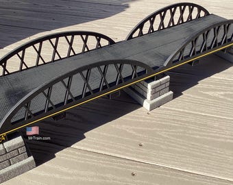 G Scale Model Train Bridge with Piers – 24 Inch Wooden Model Railroad Scenery