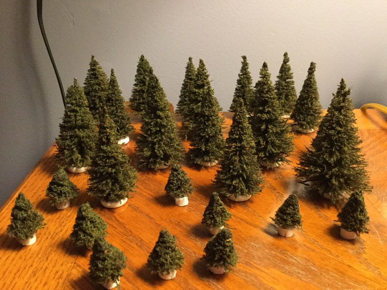 MINIATURE PINE TREES Craft Supplies Diorama Dollhouse Etsy