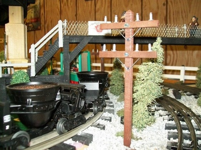 O Scale Train Scenery Telephone Poles Set of 6 O Gauge Model Railroad image 2