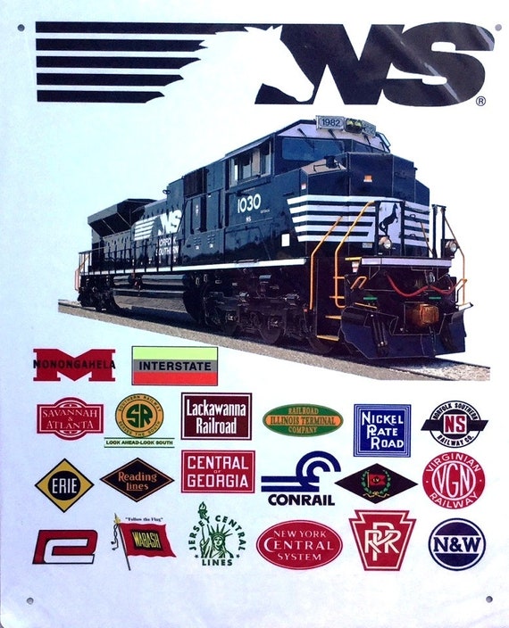 Train Sign Norfolk Southern Railroad Trains Etsy