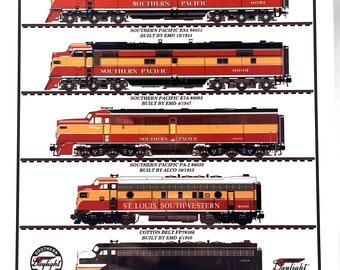 Southern Pacific Railroad SIGN - Diesel Trains