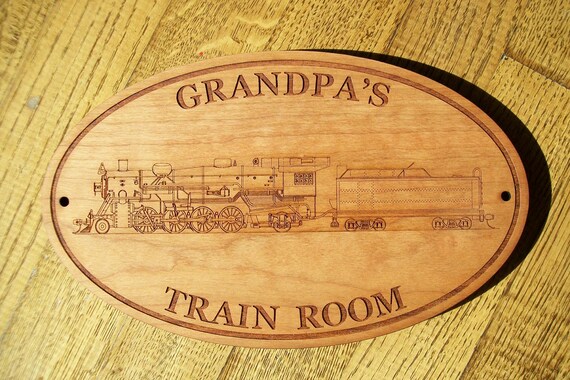 Train and Railroad Theme Men Grandpa PERSONALIZED WOODEN SIGN Kids 