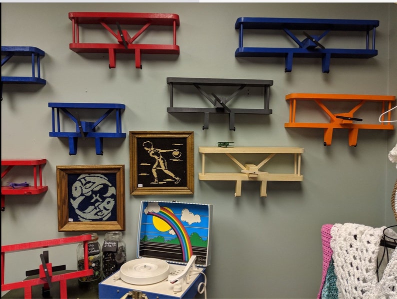 AIRPLANE SHELF for Kids, Bedroom Walls, Nursery, Baby Shower Gifts Choice of Colors image 6