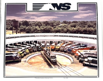 Norfolk Southern Railroad Turntable Trains Aluminum Railroad Sign | 12"x10"