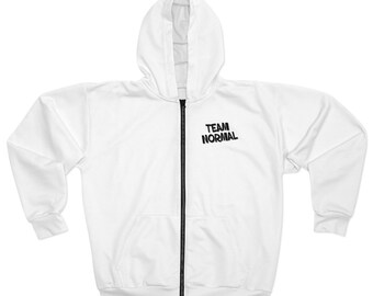 Team Normal High End Unisex Kapuzenpullover mit Reißverschluss