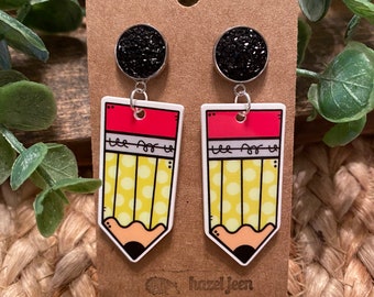 Pencil Teacher Earrings / Teacher Gift