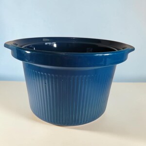 Vintage OEM Rival Crock Pot 6 Qt Ceramic Insert Stoneware Server Blue Model 3656