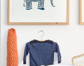 ON SALE!!!  --> Letterpress print - Elephant - Blue
