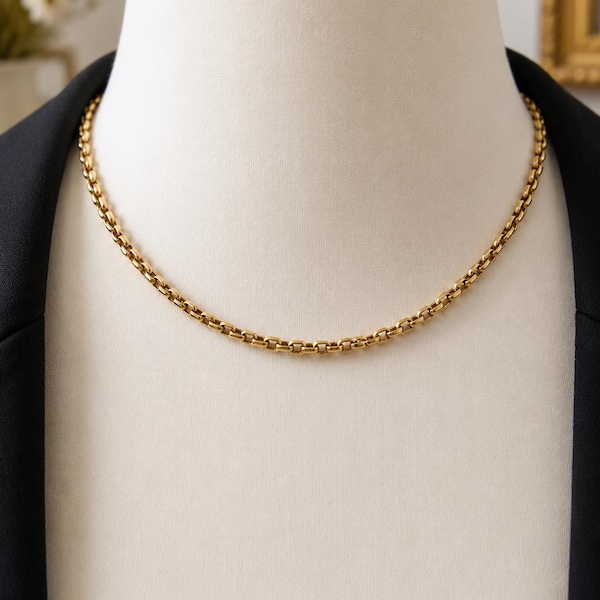 Collana Belcher antica in oro 9 carati, 40,6 cm (16 pollici)