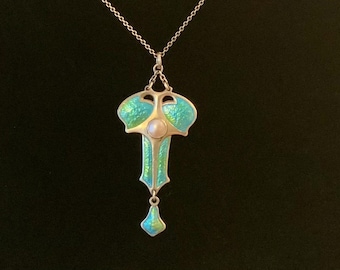 Antique Charles Horner Art Nouveau Silver & Enamel Necklace, c.1900–1910