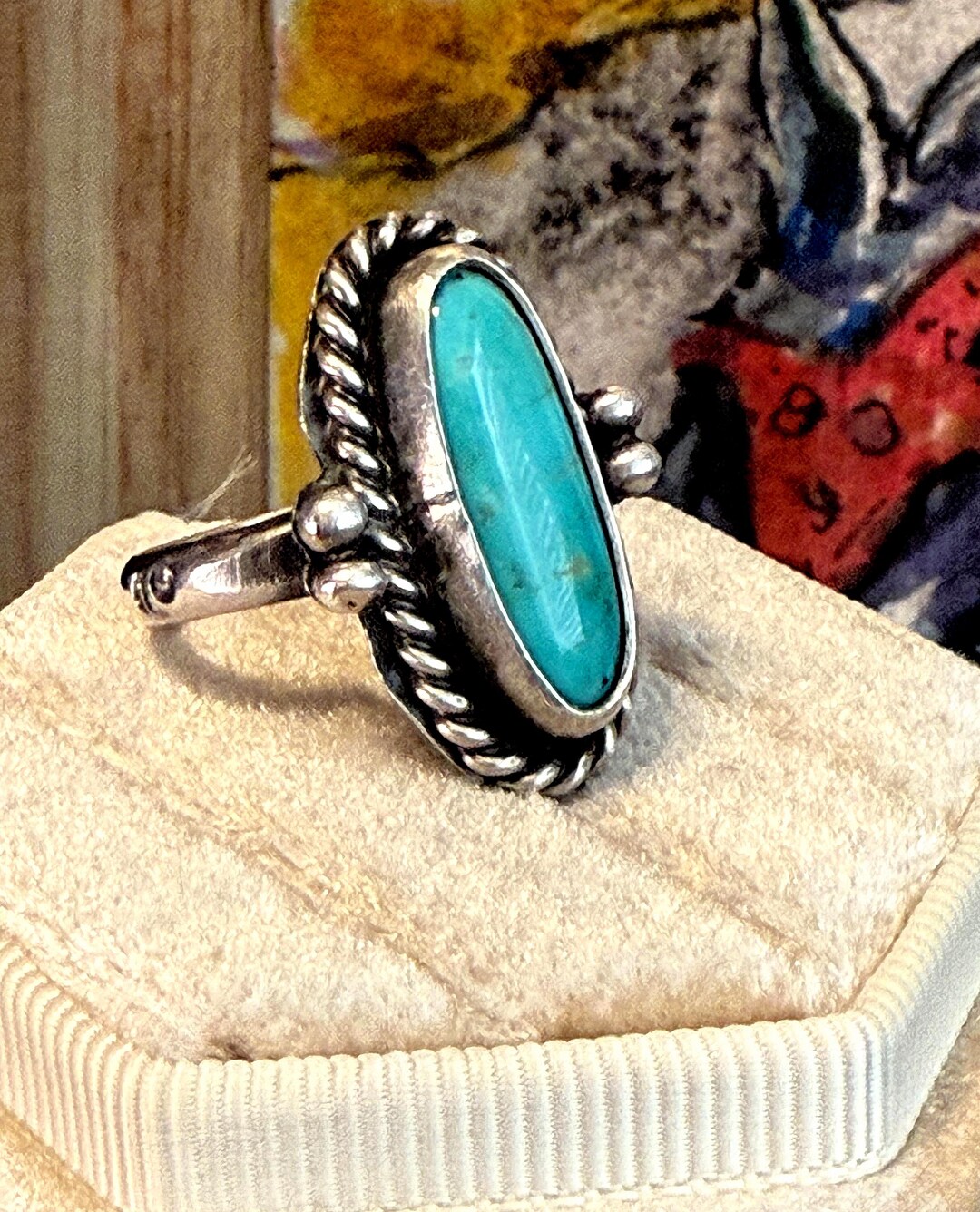 Sterling Silver Ring With Kingman Blue Turquoise Stone - Etsy