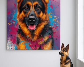 Custom Abstract Pet Portrait – Canvas or Digital File | Modern Colorful Pet Art | Personalized Gift for Pet Lovers | All Pets Welcome