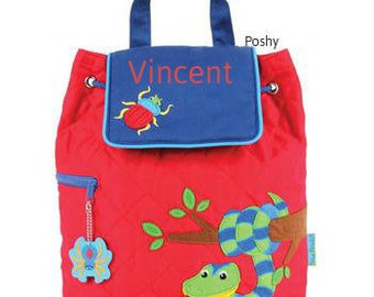 SALE Personalized Boy Backpack or Baby Diaper Bag Stephen Joseph Quilted Snake Personalized