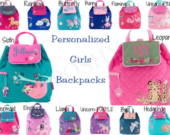 Monogrammed Stephen Joseph Quilted Backpack / Children and Toddler Backpack / Personalized / Choose from 42 Patterns / Boys and Girls