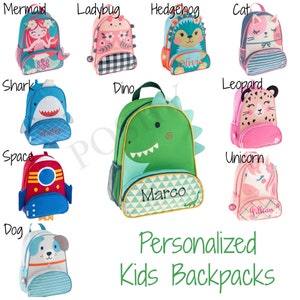 Personalized Backpack , Personalized Toddler Backpack, Stephen Joseph Sidekicks Toddler Girls Boys 12 different designs