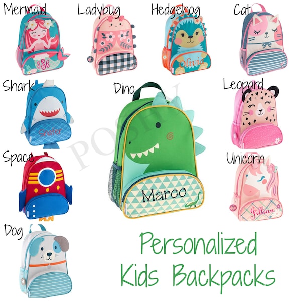 Personalized Backpack , Personalized Toddler Backpack, Stephen Joseph Sidekicks Toddler Girls Boys 12 different designs