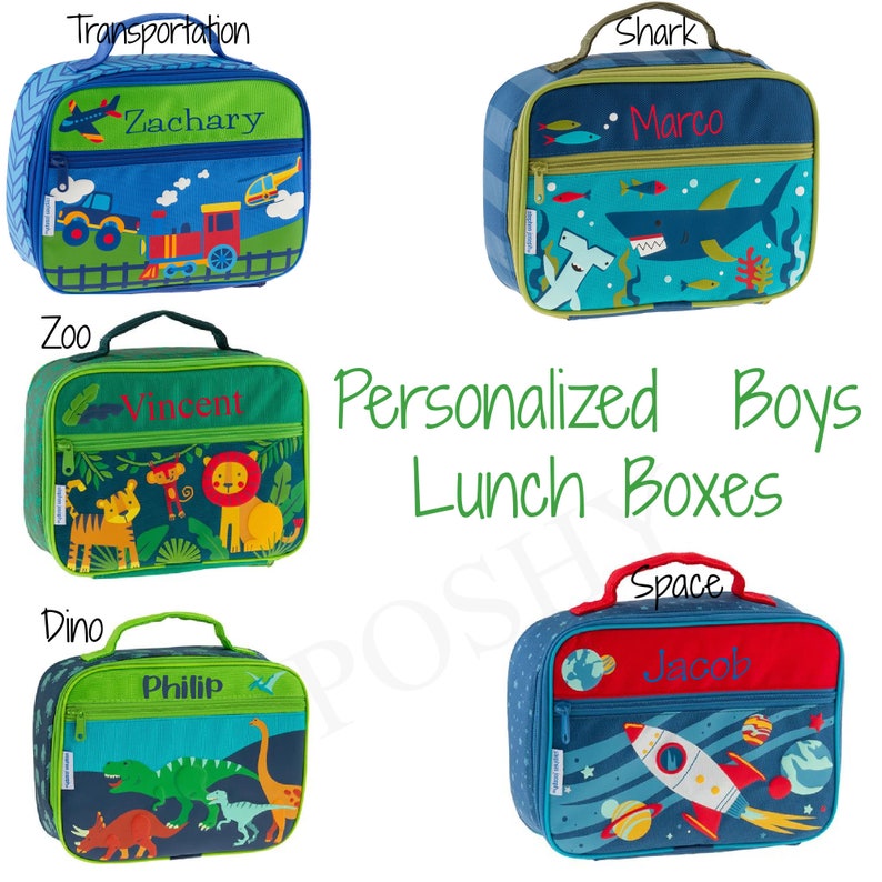 Monogrammed Stephen Joseph Classic Lunch Boxes / Children and Toddler Lunch Box / Personalized / Choose from 29 Patterns / Boys and Girls image 2