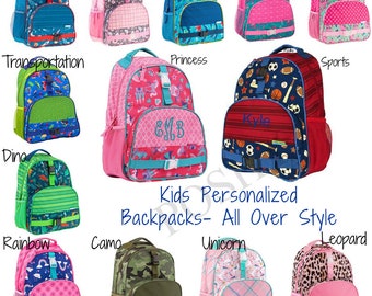 Personalized Kids Backpack / Monogrammed kids backpack / Girls backpack / boys backpack / All Over style backpack