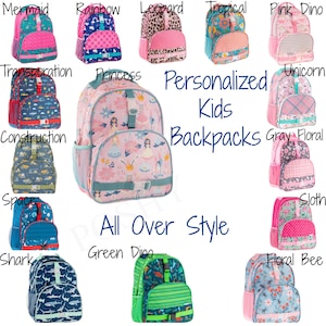 Personalized Kids Backpack / Monogrammed kids backpack / Girls backpack / boys backpack / All Over style backpack