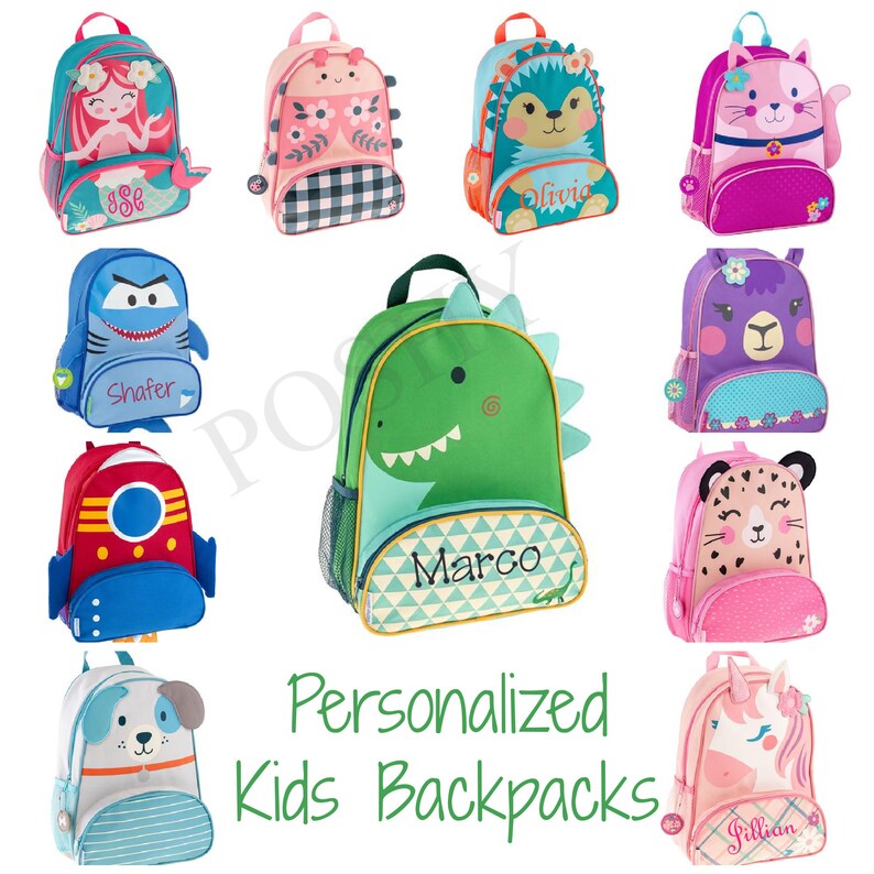 Monogrammed Kids Backpack  Personalized Toddler Backpack image 1