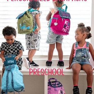 Monogrammed Stephen Joseph Quilted Backpack / Children and Toddler Backpack / Personalized / Choose from 42 Patterns / Boys and Girls