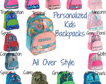 Personalized Kids Backpack / Monogrammed kids backpack / Girls backpack / boys backpack / All Over style backpack