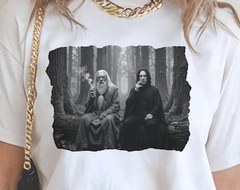 Mystical Wizard Forest Graphic Tee, Vintage Style Magic Shirt