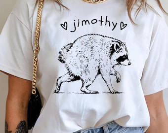 Jimothy Raccoon Shirt, Seattle Viral Meme Tee, Short Spine Raccoon T-Shirt | Hand-Drawn Sketch, Cute Animal Illustration