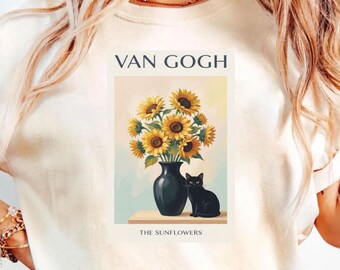 Van Gogh Sunflowers poster T-Shirt | Vintage art print tee