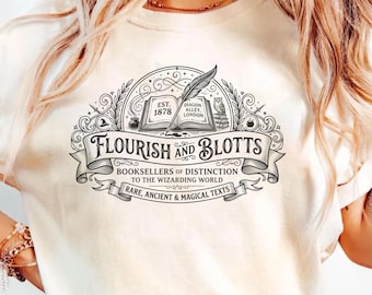 Flourish and Blotts Shirt, Wizard Book Shop Tee, Magical Bookstore Shirt, HP Inspired Sweatshirt, Book Lover Gift, Wizarding World Apparel