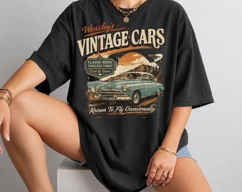 Vintage Cars Graphic Tee – Classic Rides, Timeless Vibes, Retro Design