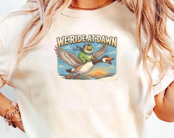 Frog Goose Ride T-Shirt, Chaotic Animal Meme Graphic Tee, Comfort Colors 1717