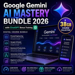 Google Gemini AI Mastery Bundle with ChatGPT Prompts & AI Studio Course 2026