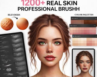 Procreate Skin Professional Brushes 1200+ Realistic Portrait & Makeup